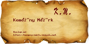 Kemény Márk névjegykártya